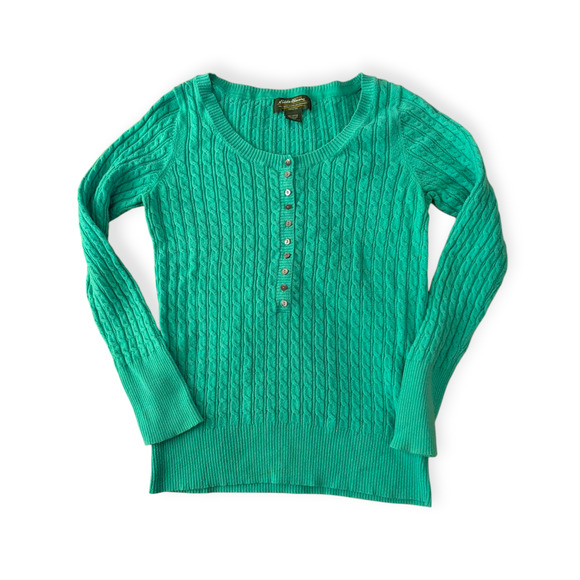 Eddie Bauer Women's Henley Scoop Neck Collar Sweater Sz S - Picture 5 of 10